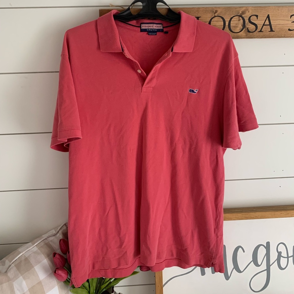 vineyard vines men’s pink polo large